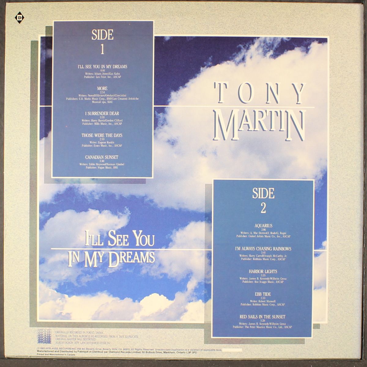 i'll see you in my dreams by TONY MARTIN