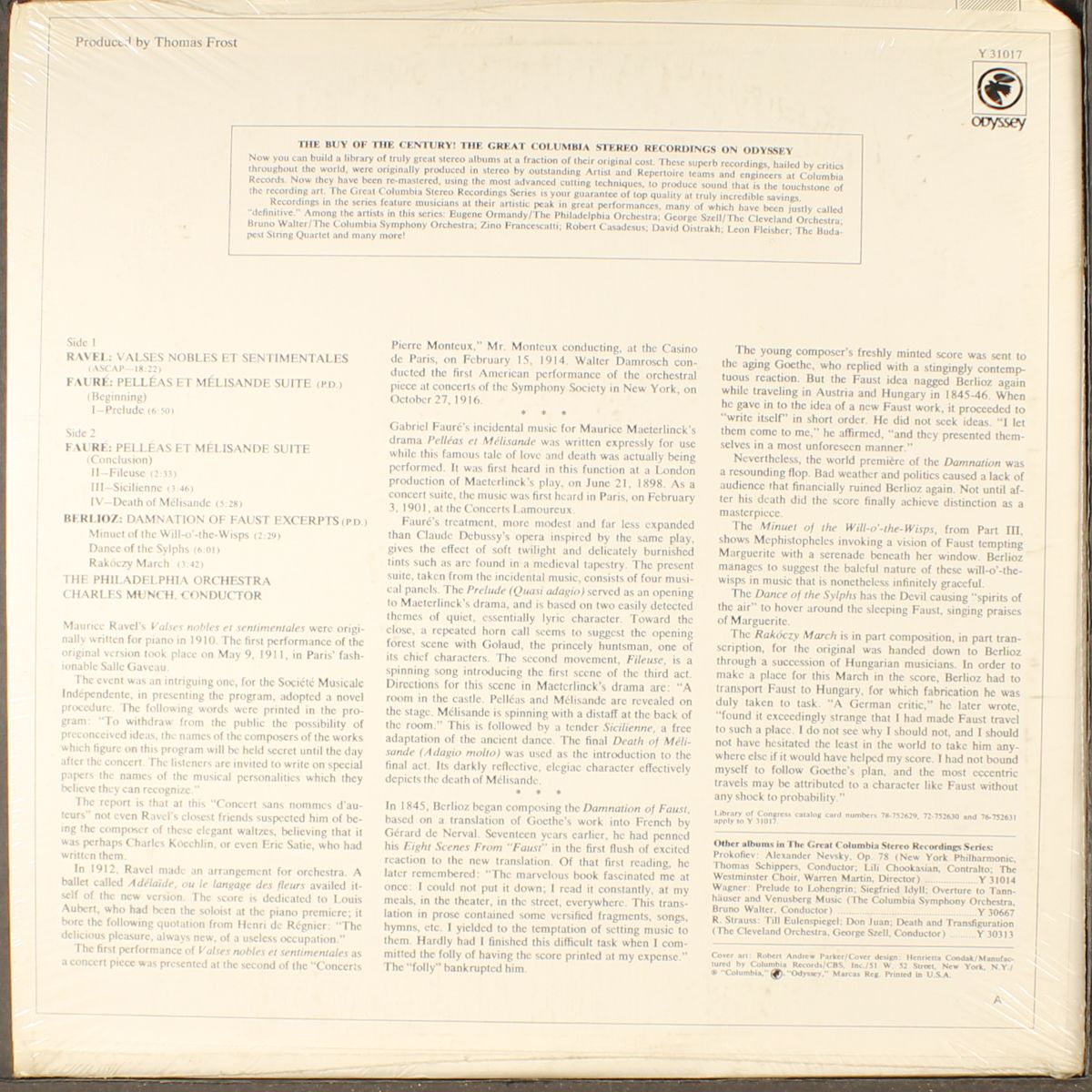 berlioz / faure / ravel by CHARLES MUNCH