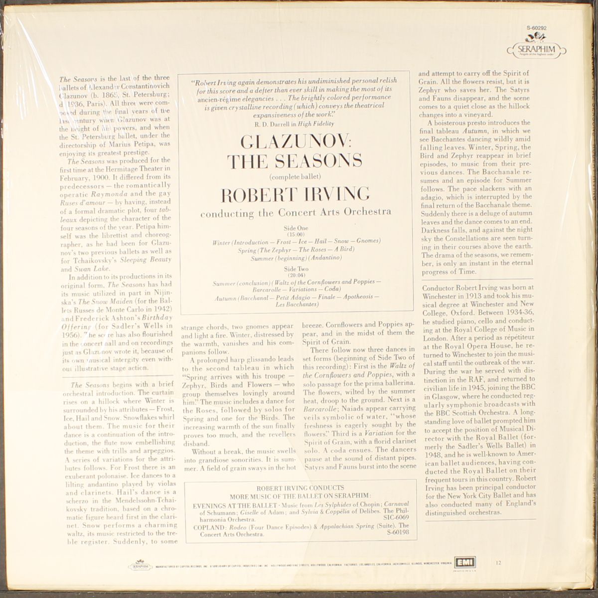 glazunov: the seasons by ROBERT IRVING