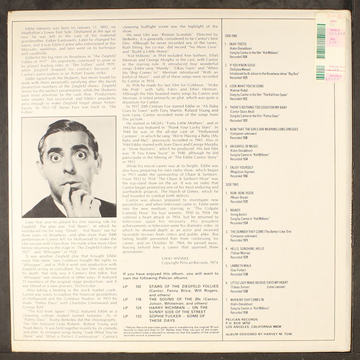 ol' banjo eyes is back by EDDIE CANTOR