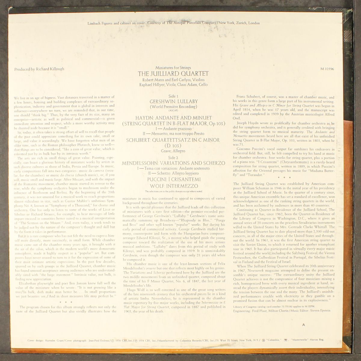 the juilliard quartet plays gershwin haydn wolf puccini schubert by JULLIARD QUARTET