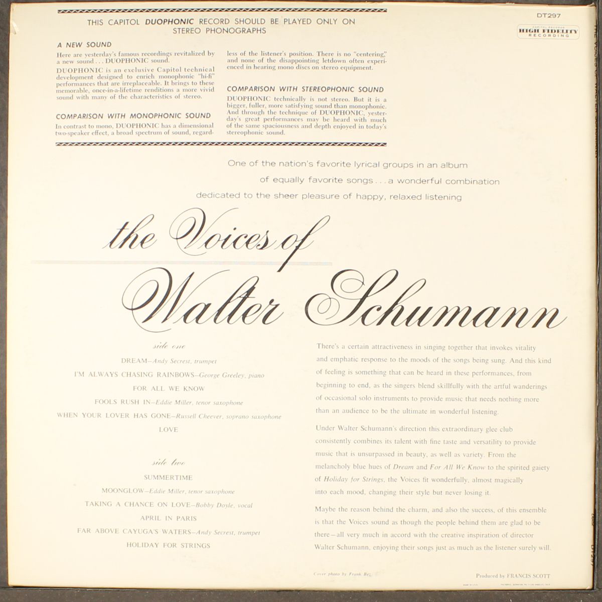 the voices of by WALTER SCHUMANN