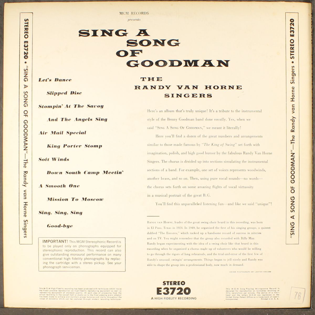 sing a song of goodman by RANDY VAN HORNE