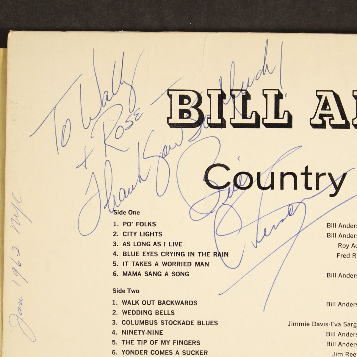 sings country heart songs by BILL ANDERSON