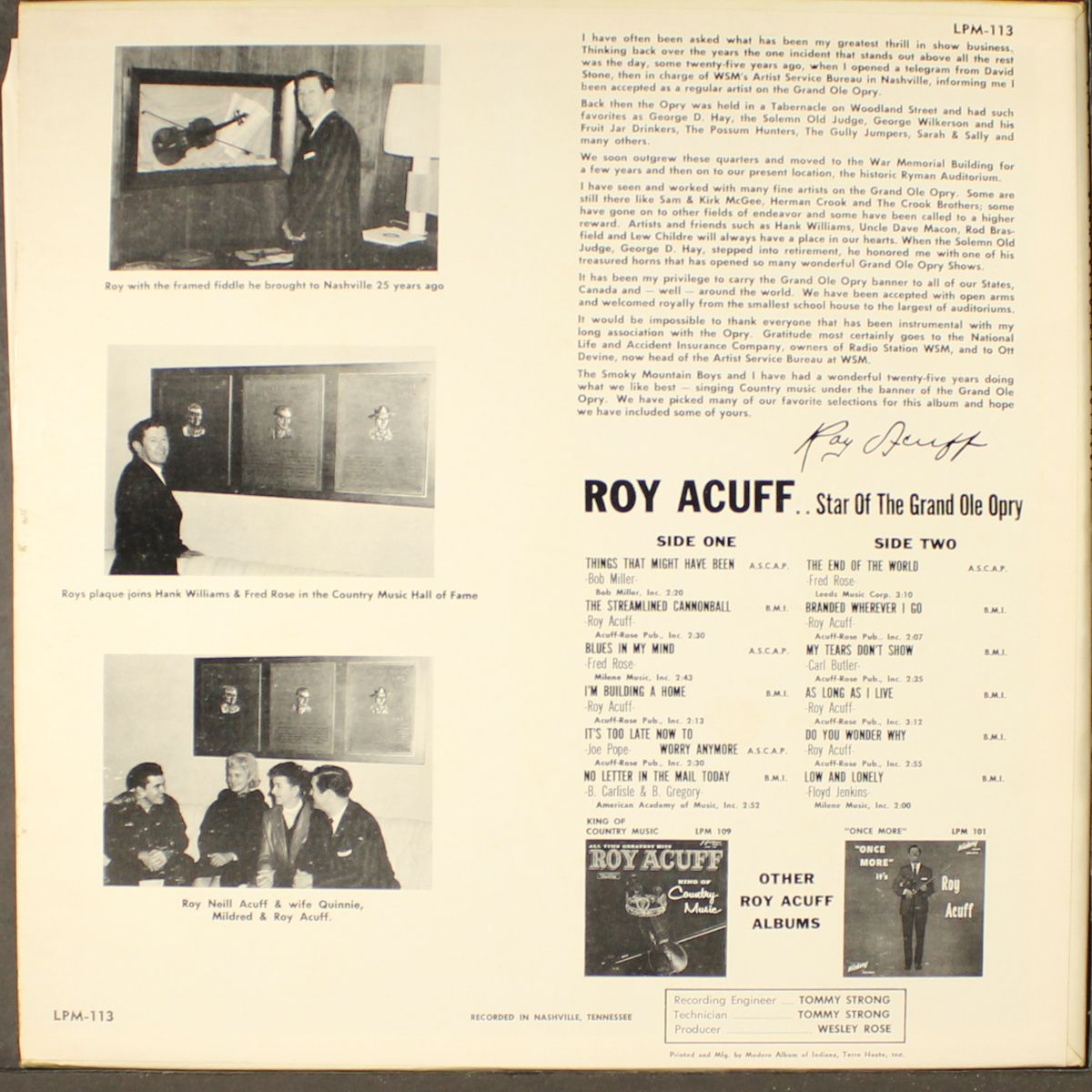 star of the grand ole opry by ROY ACUFF