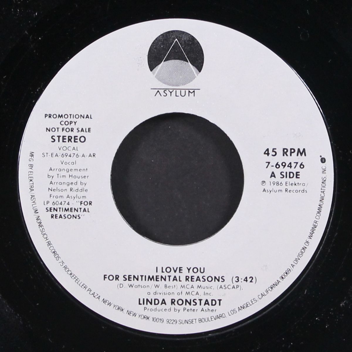 i love you for sentimental reasons / same by LINDA RONSTADT