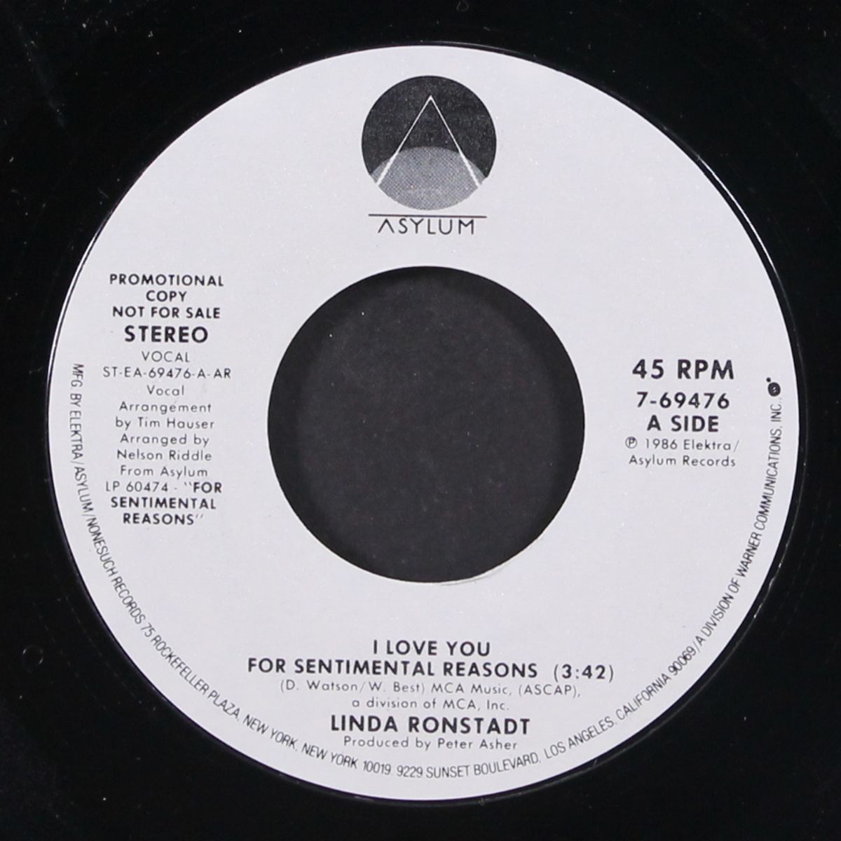 i love you for sentimental reasons / same by LINDA RONSTADT