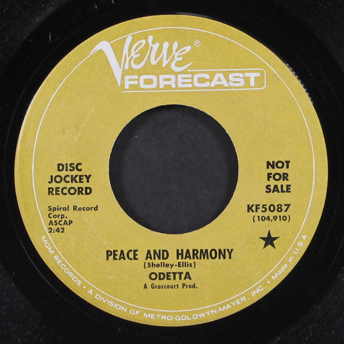 peace and harmony / until it's time for you to go by ODETTA