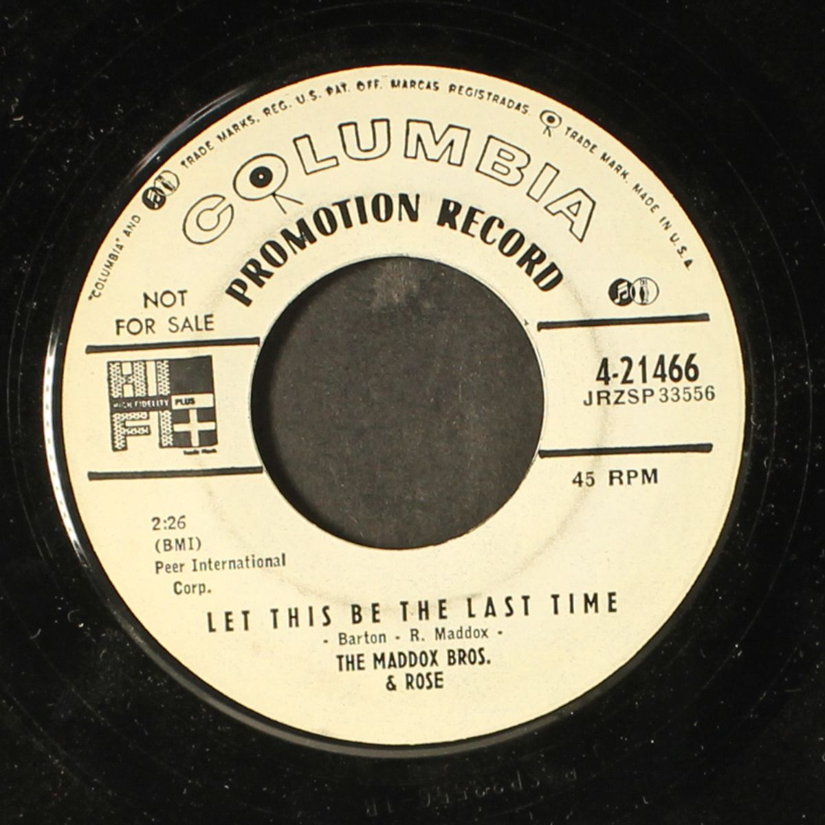 old black choo-choo / let this be the last time by MADDOX BROTHERS & ROSE