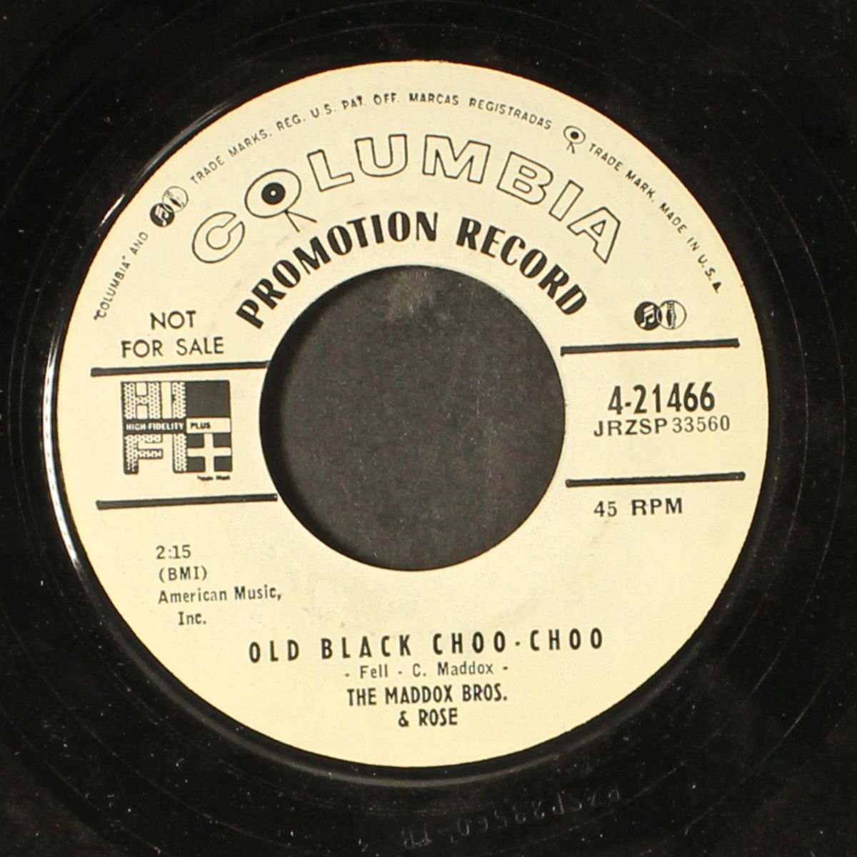 old black choo-choo / let this be the last time by MADDOX BROTHERS & ROSE