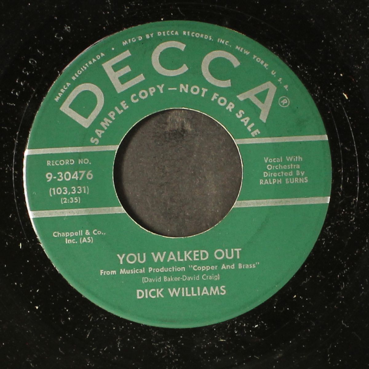don't look now / you walked out by DICK WILLIAMS