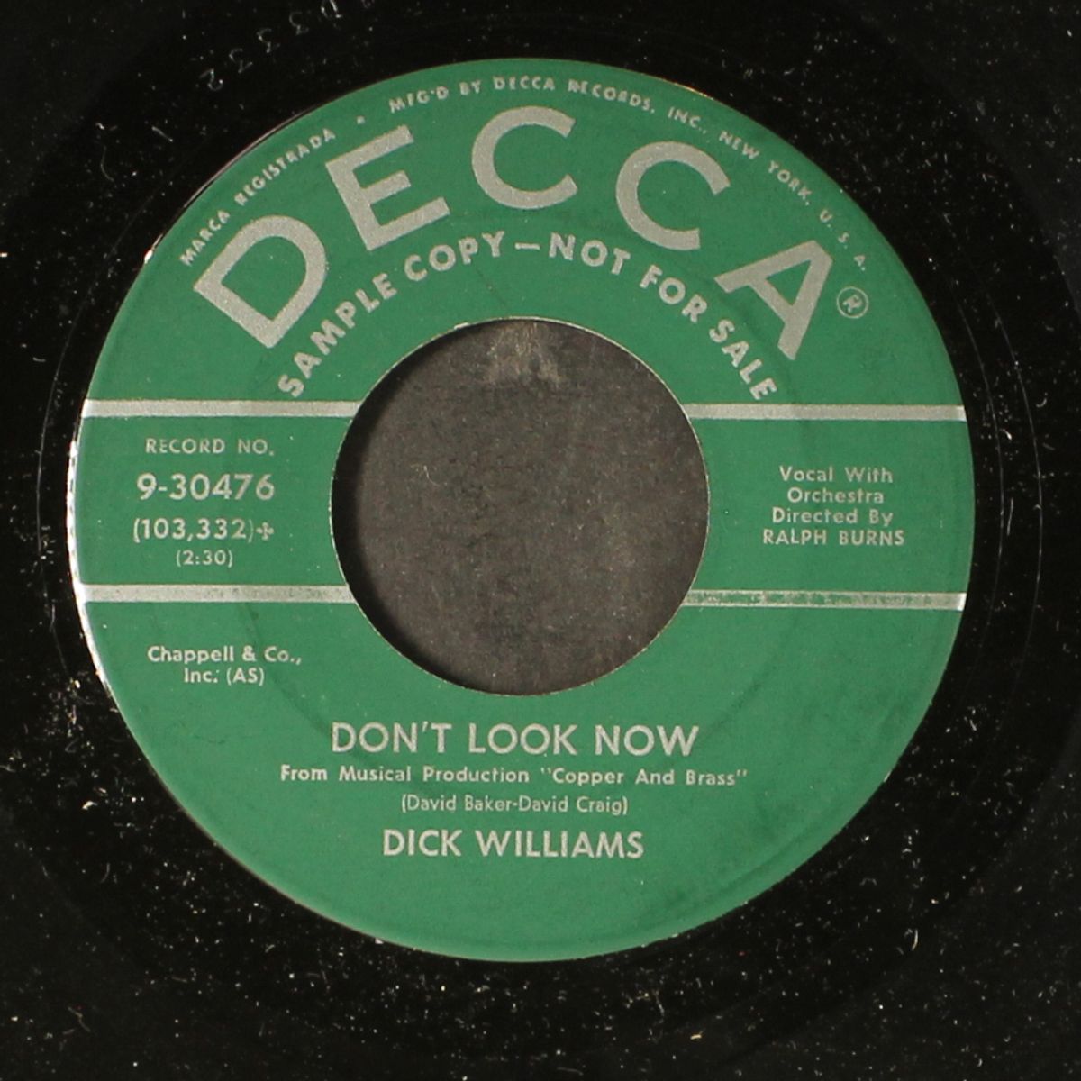 don't look now / you walked out by DICK WILLIAMS