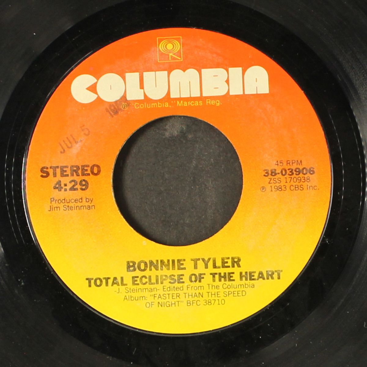 total eclipse of the heart / straight from the heart by BONNIE TYLER