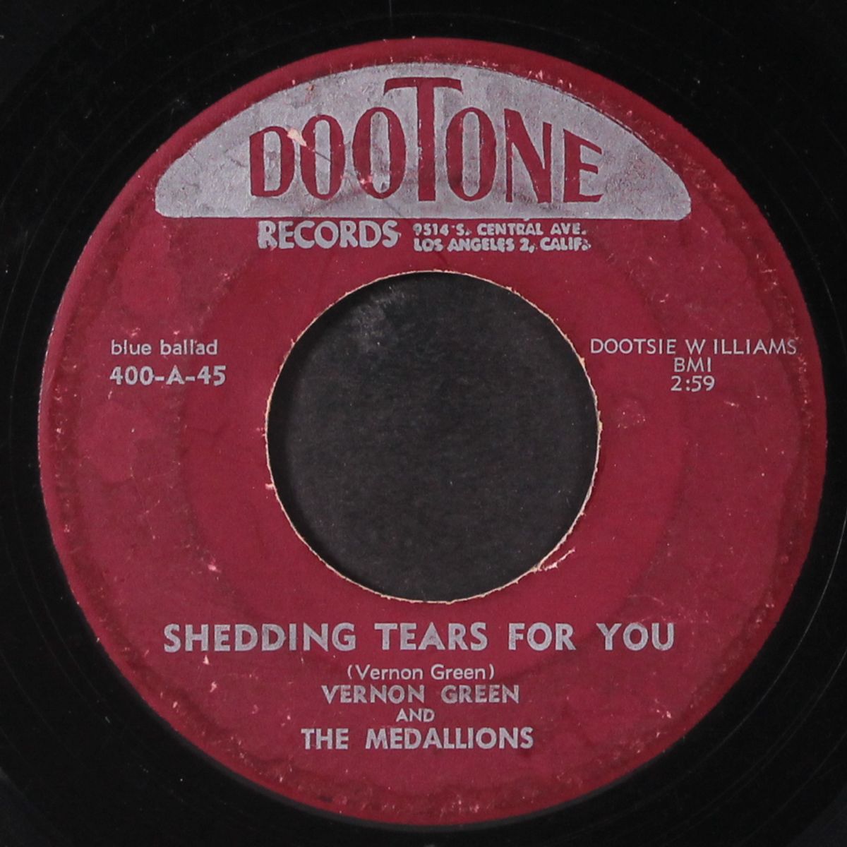 shedding tears for you / pushbutton automobile by VERNON GREEN & MEDALLIONS
