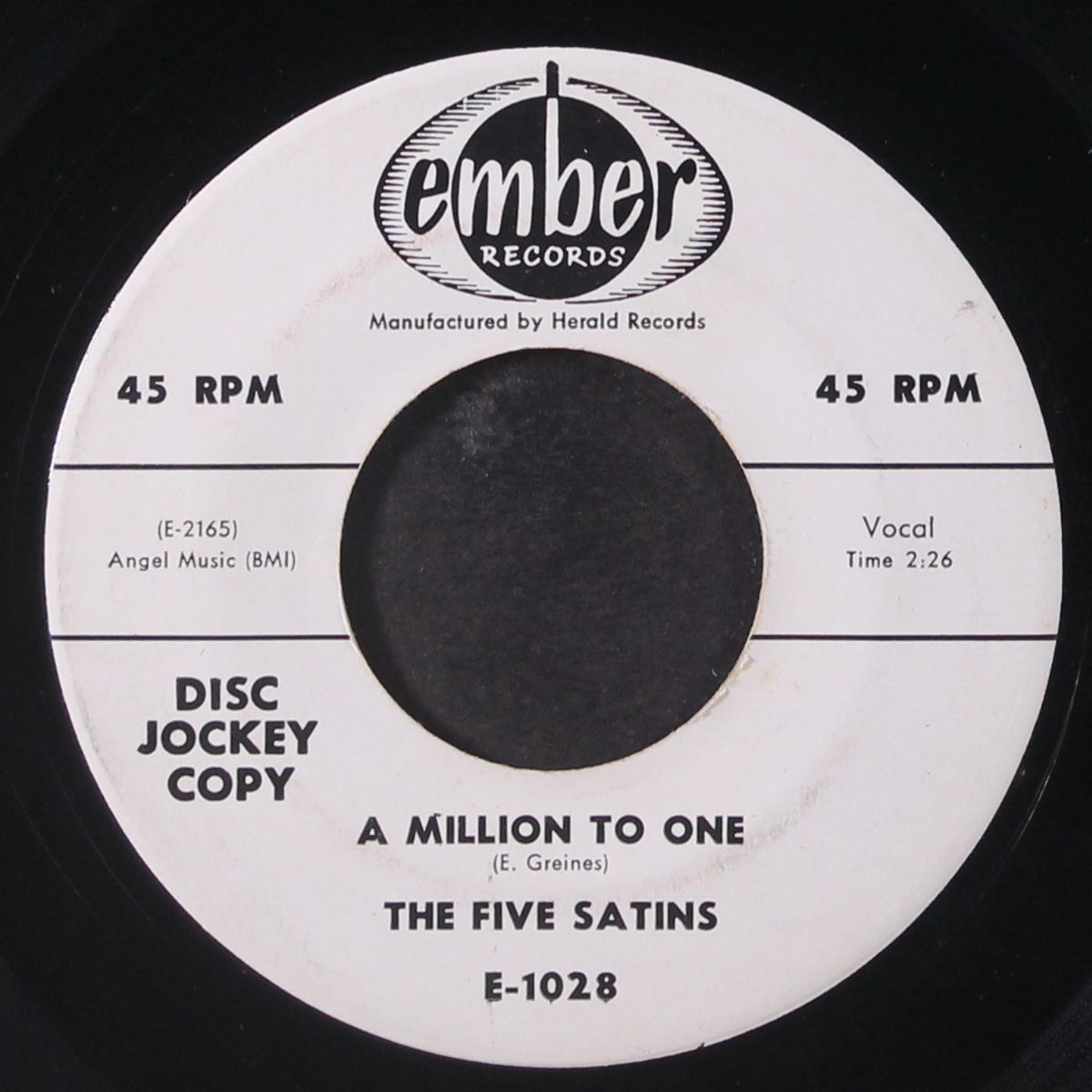 a million to one / love with no love in return by FIVE SATINS