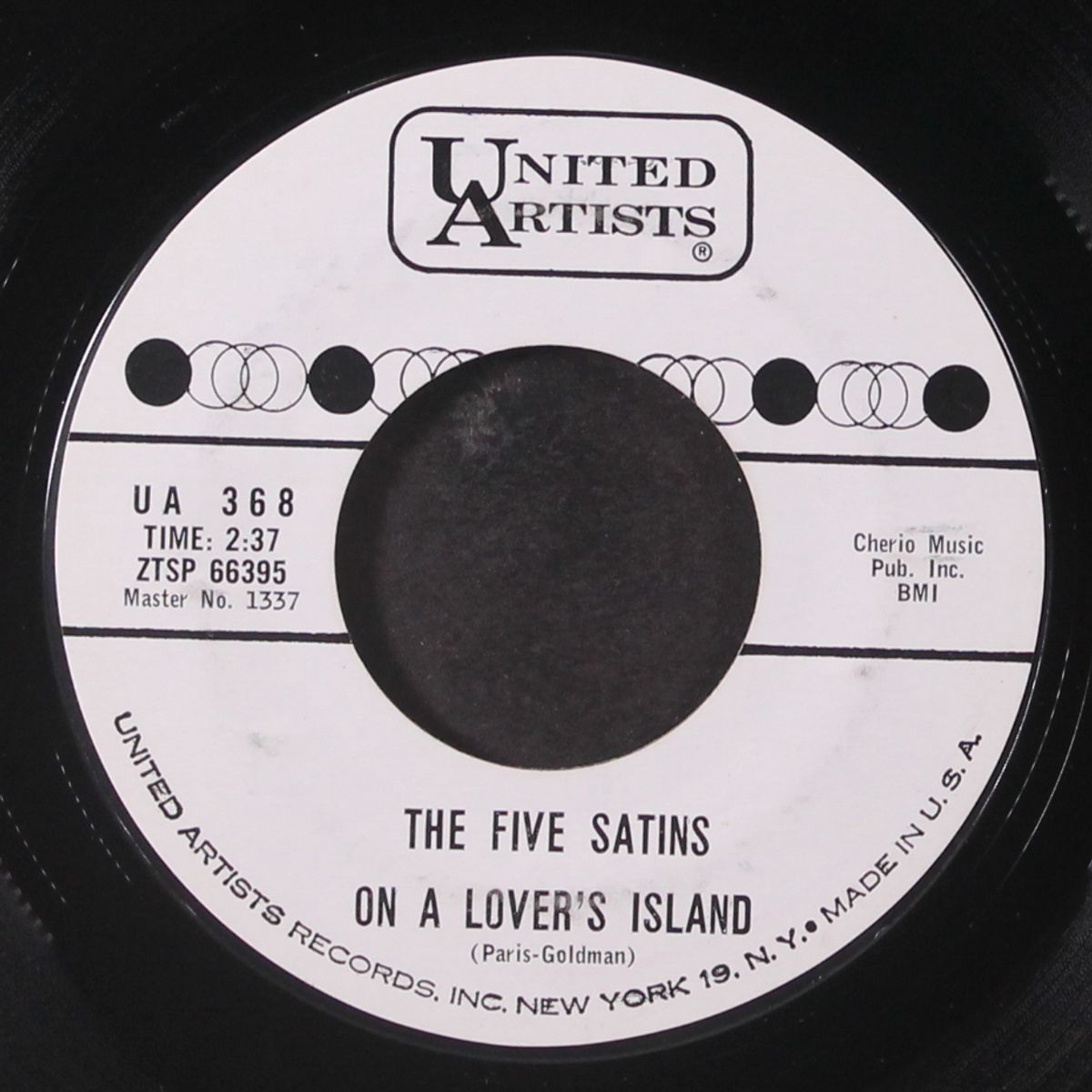 till the end / on a lover's island by FIVE SATINS