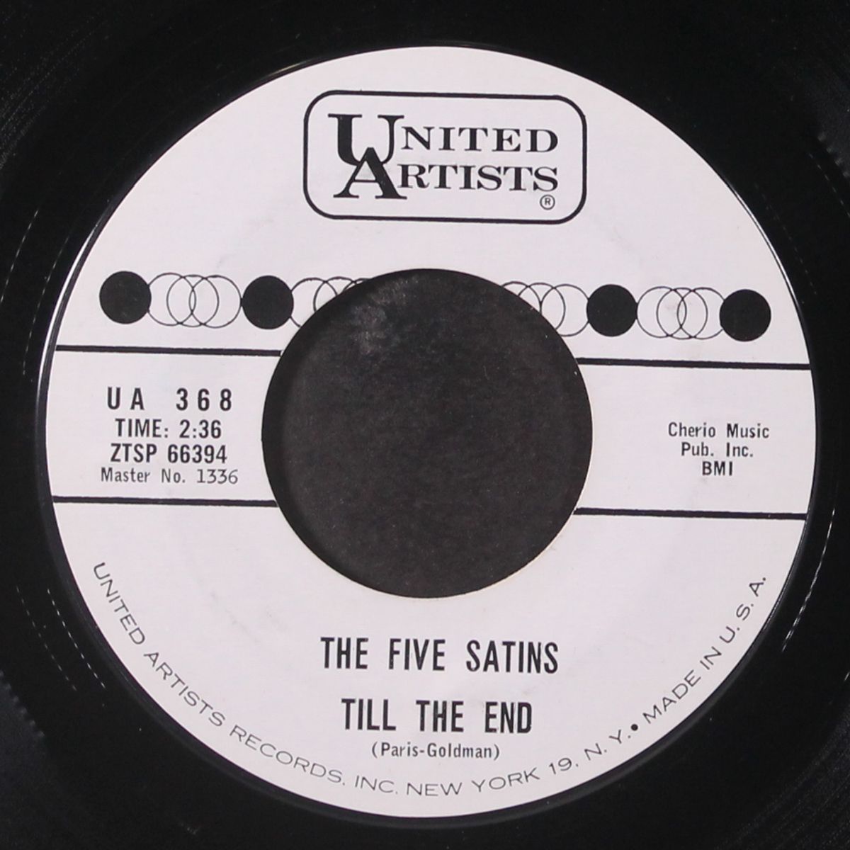 till the end / on a lover's island by FIVE SATINS