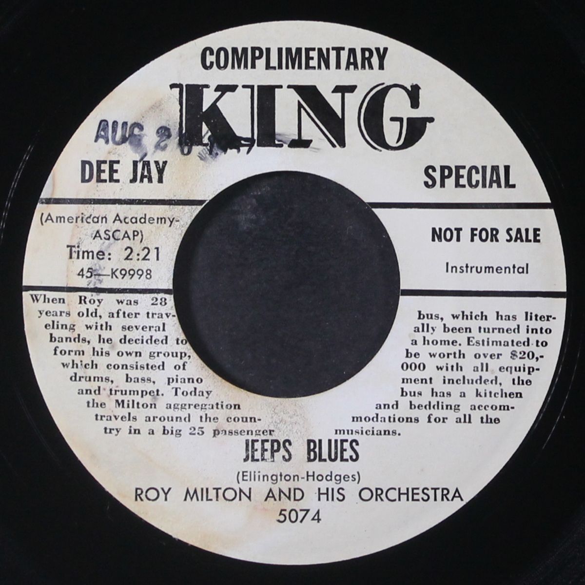 jeeps blues / a brand new thrill by ROY MILTON