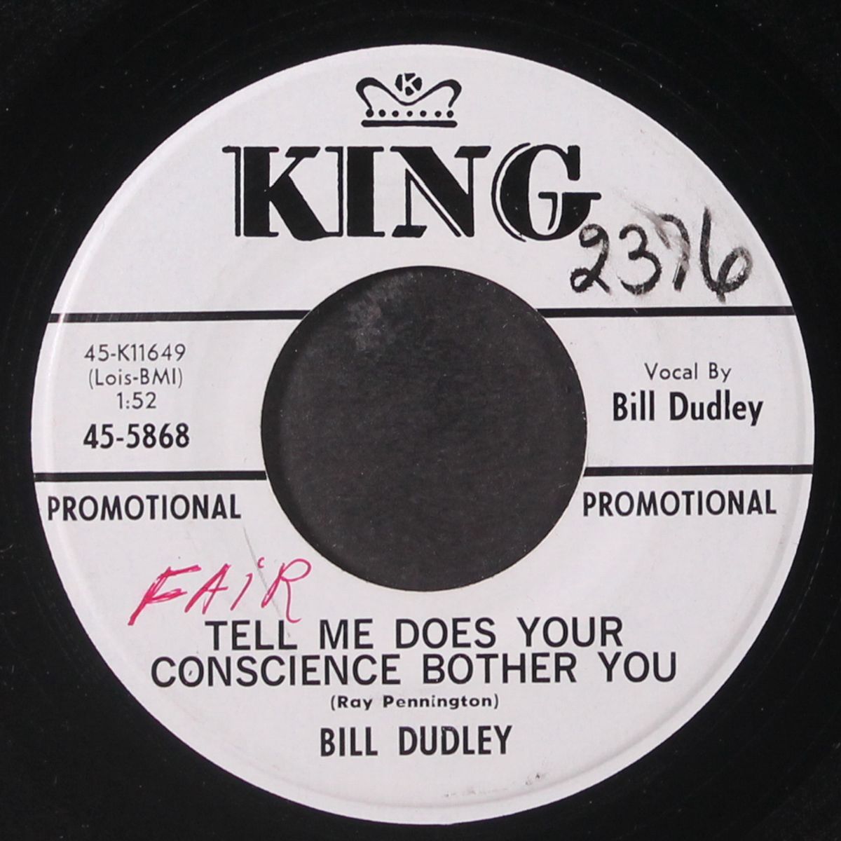 tell me does your conscience bother you by BILL DUDLEY