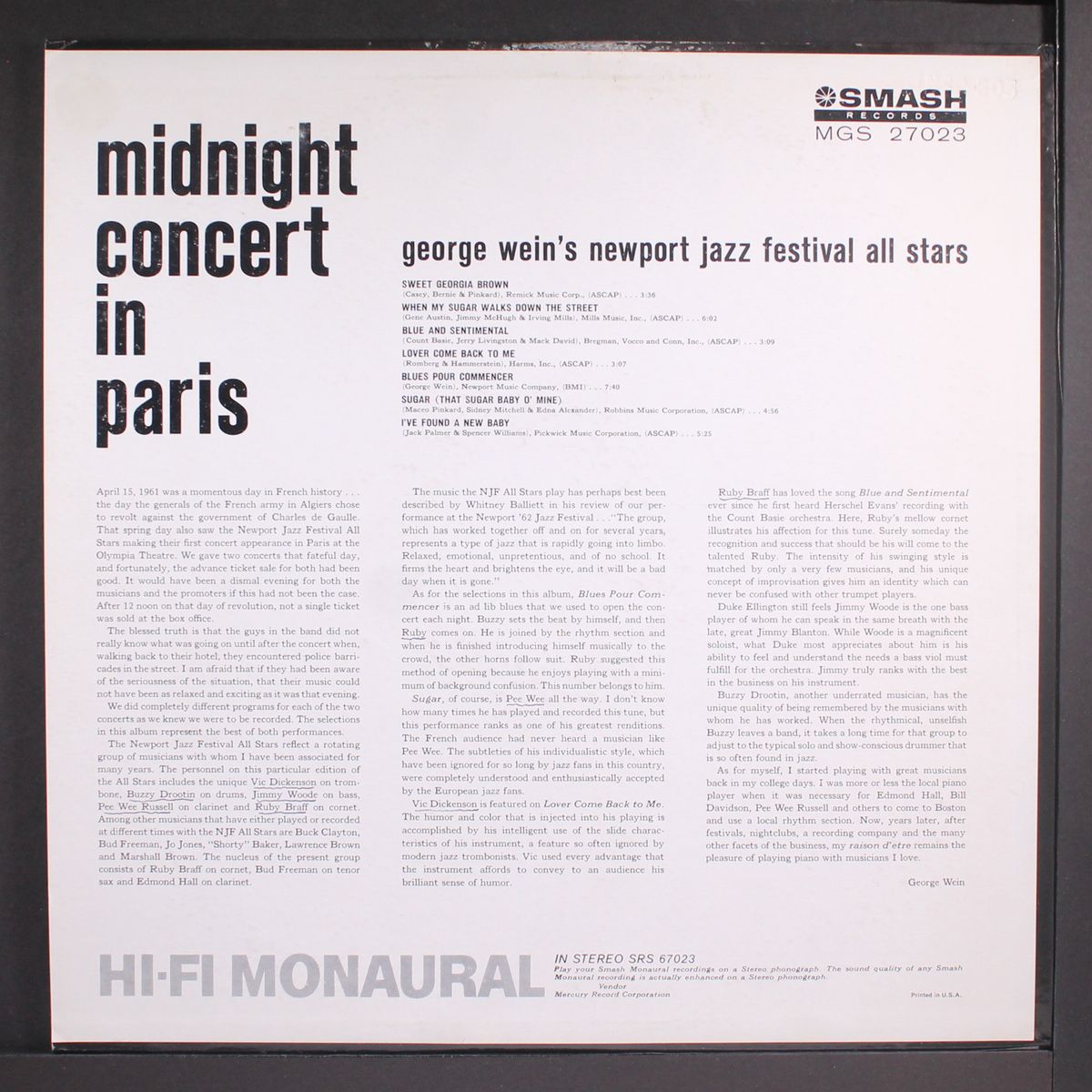 midnight concert in paris by GEORGE WEIN