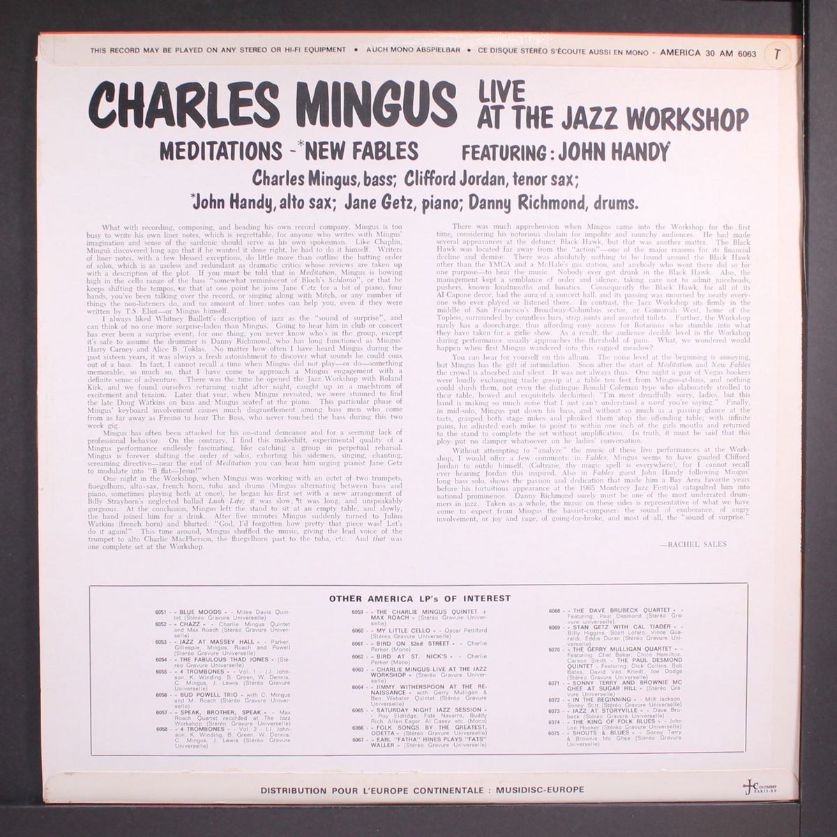 right now by CHARLES MINGUS