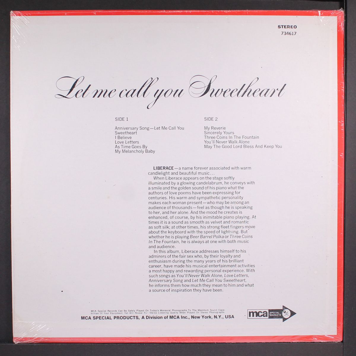 let me call you sweetheart by LIBERACE
