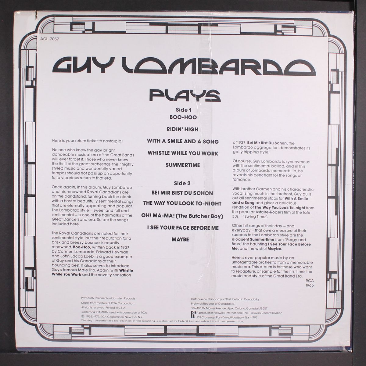 plays by GUY LOMBARDO