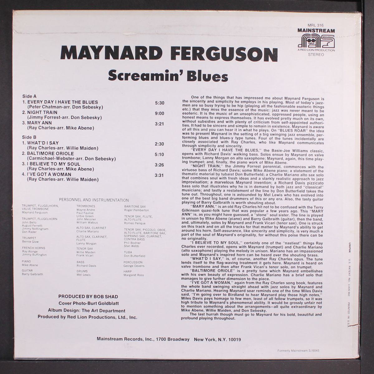 screamin' blues by MAYNARD FERGUSON