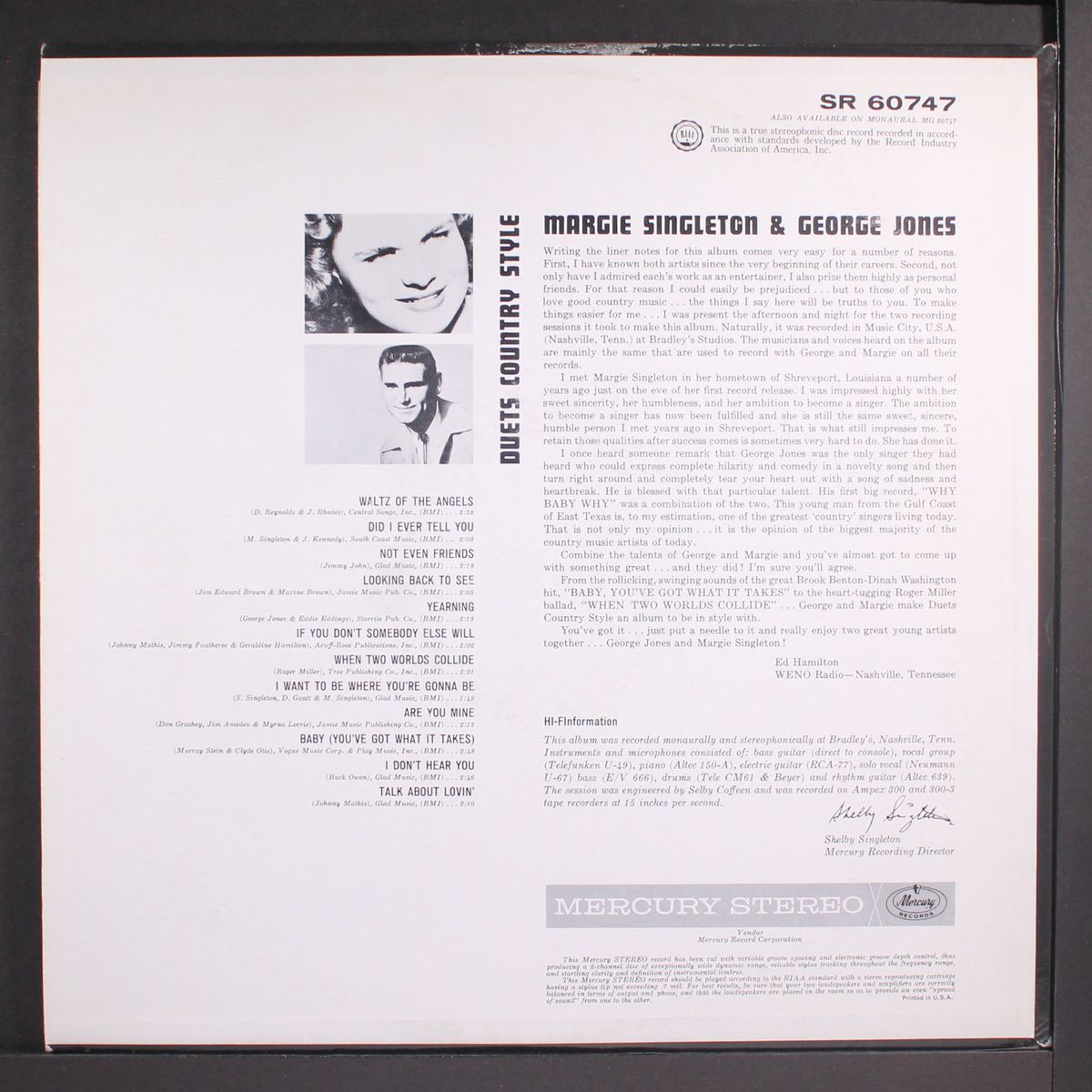 duets country style by GEORGE JONES & MARGIE SINGLETON