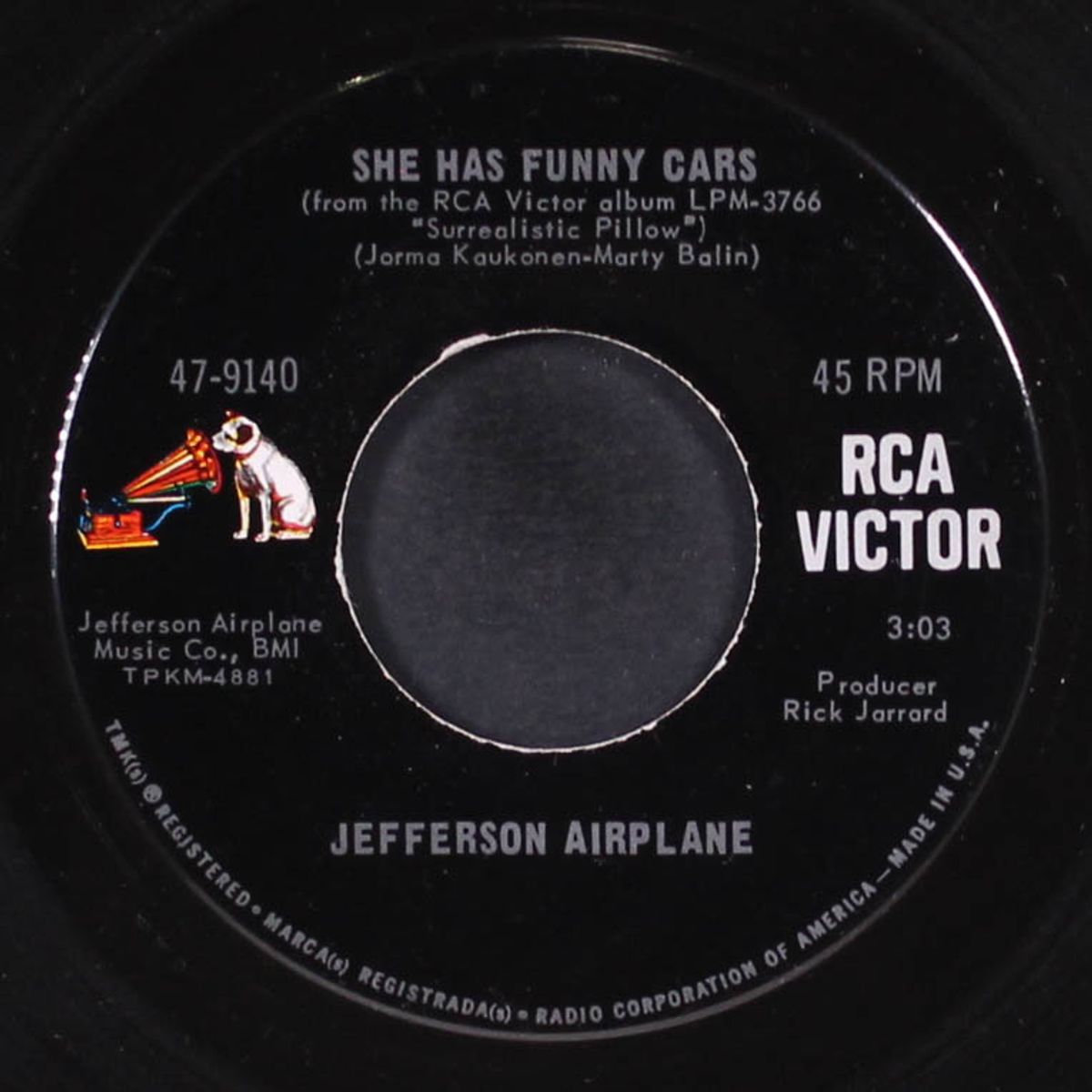 somebody to love / she has funny cars by JEFFERSON AIRPLANE