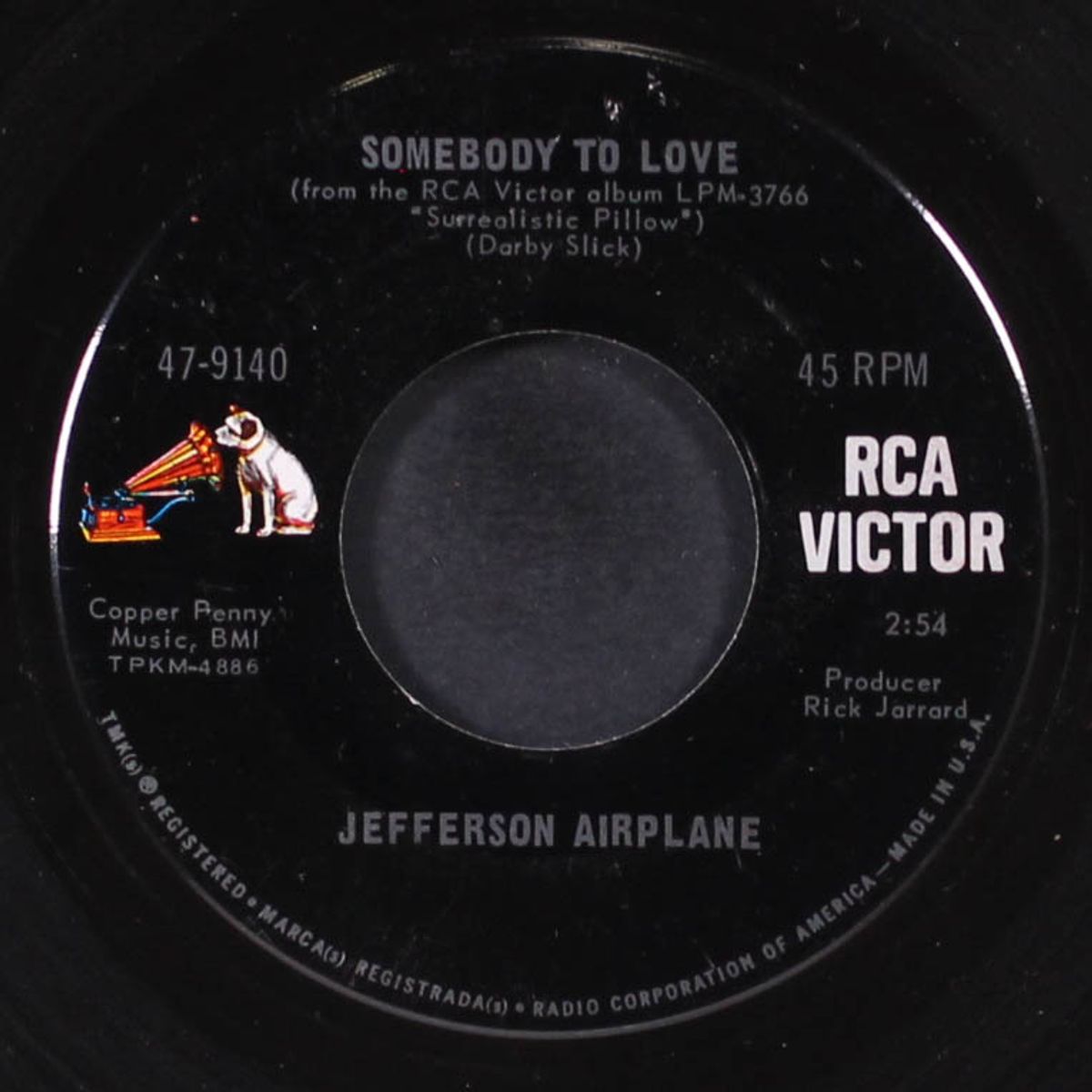 somebody to love / she has funny cars by JEFFERSON AIRPLANE