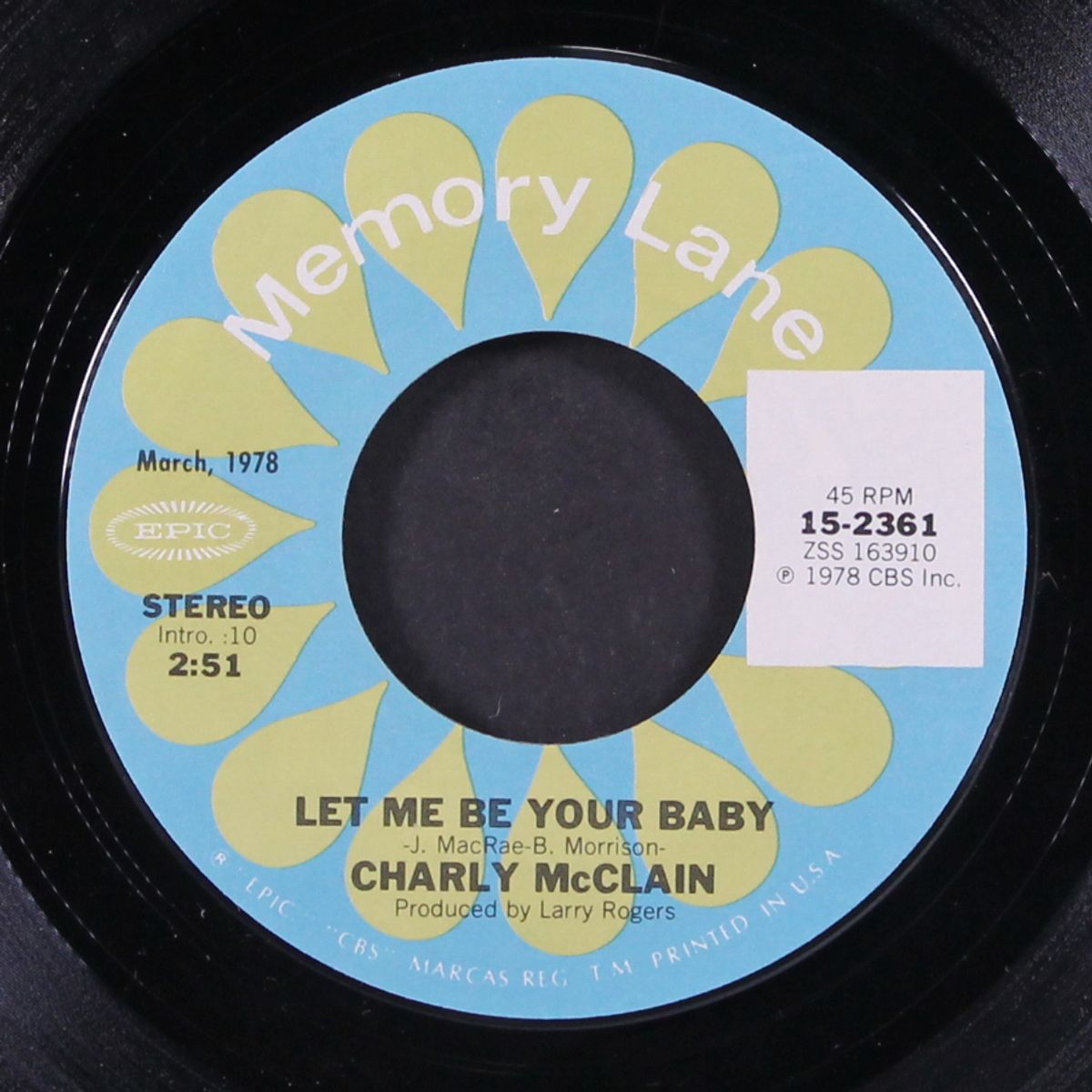 lay down / let me be your baby by CHARLY MCCLAIN