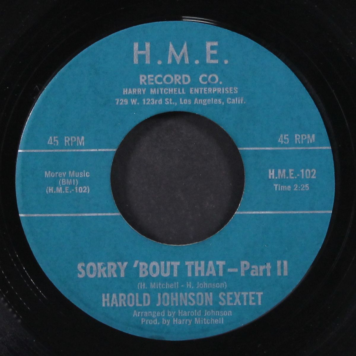 sorry 'bout that / part ii by HAROLD JOHNSON SEXTET