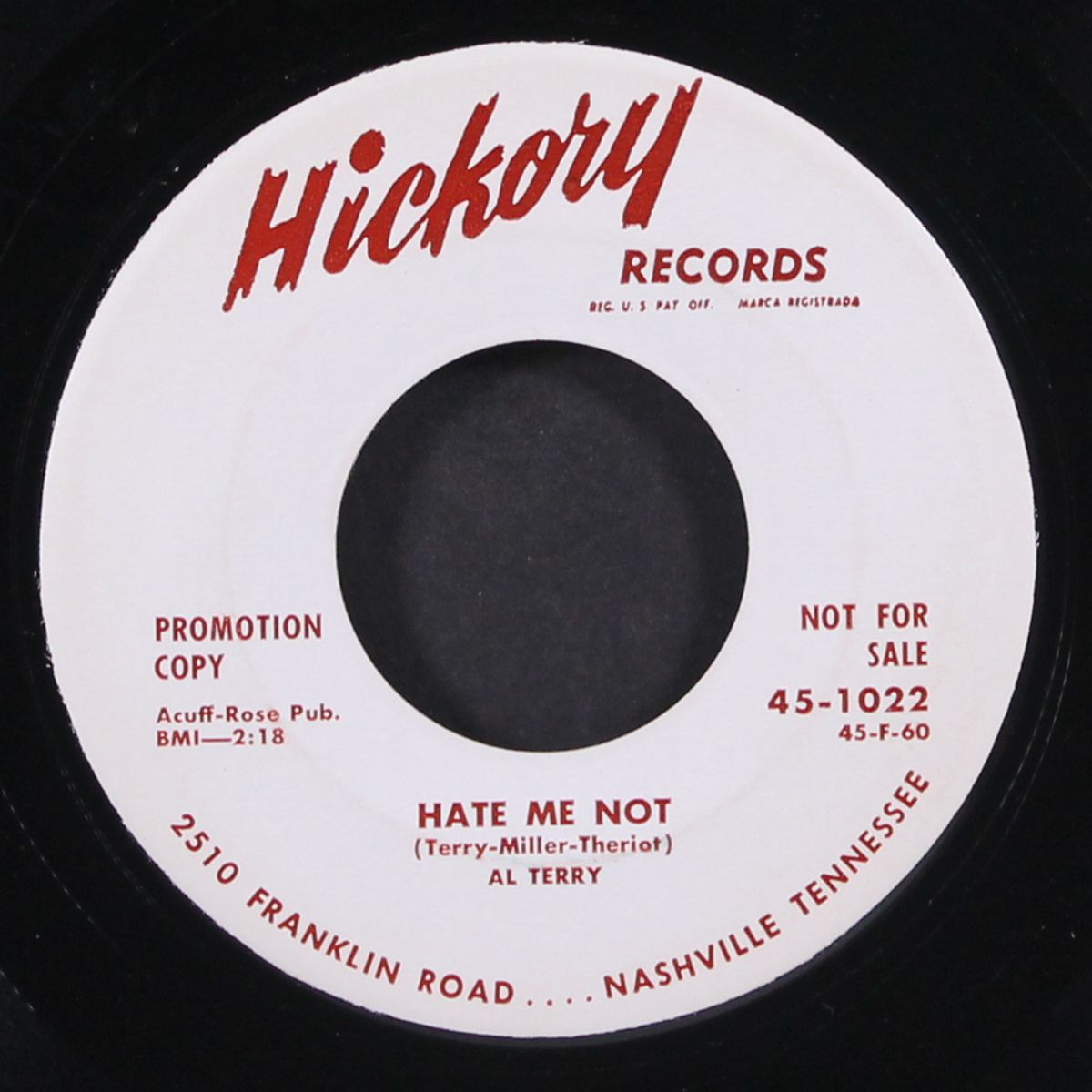 the wall around your heart / hate me not by AL TERRY