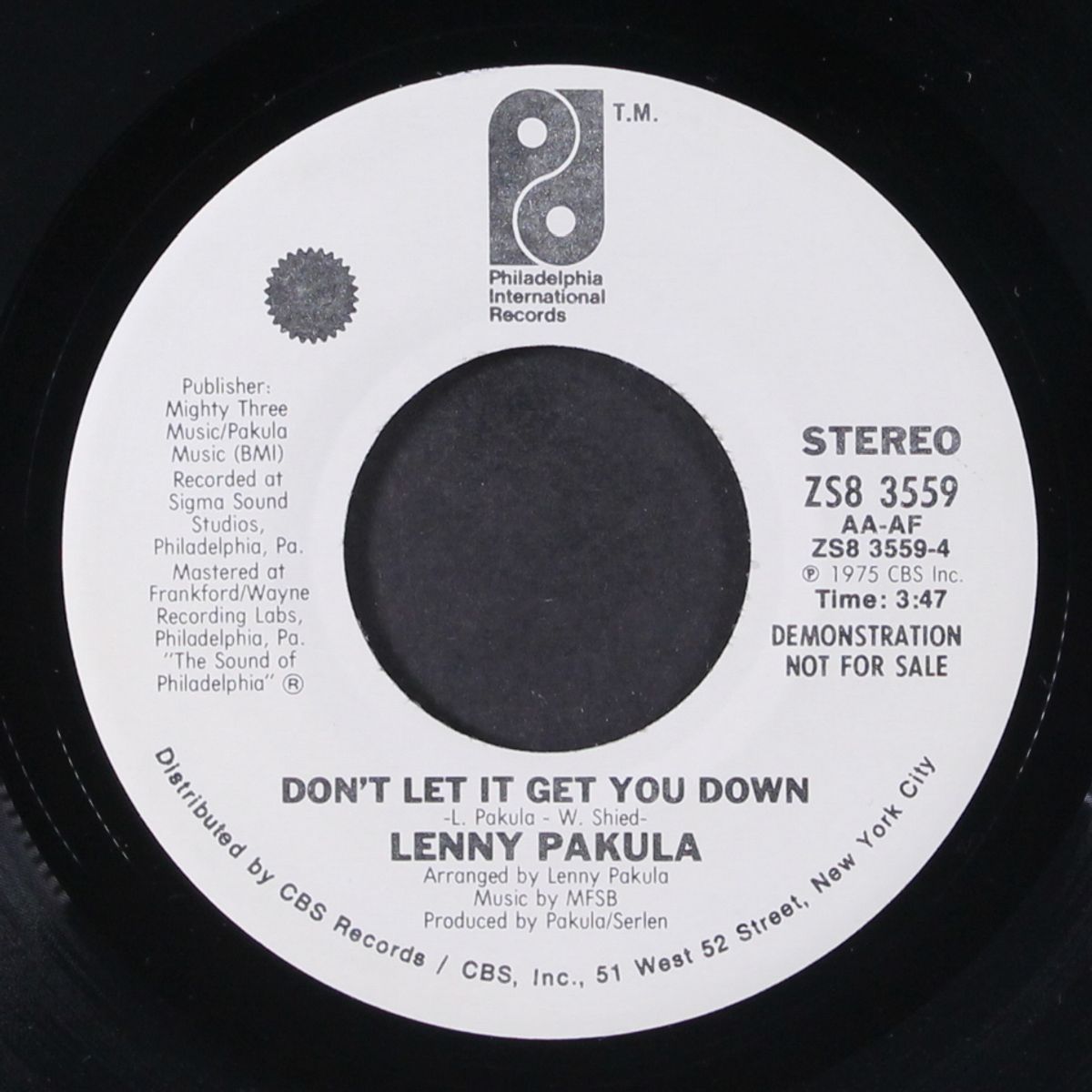 mr. record company man / don't let it get you down by LENNY PAKULA
