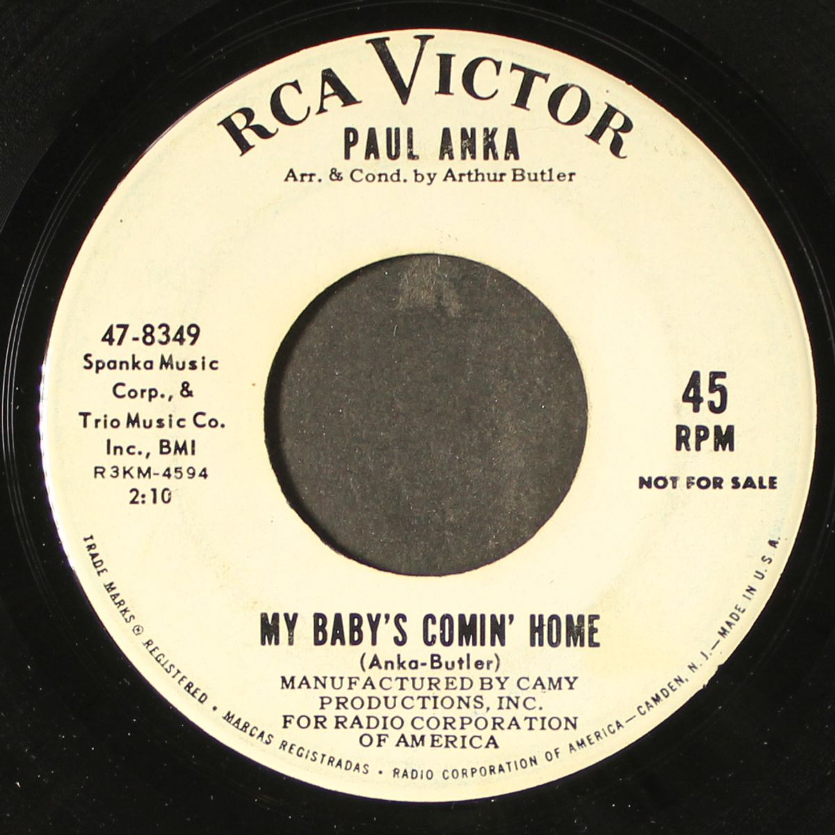 my baby's comin' home / no, no by PAUL ANKA