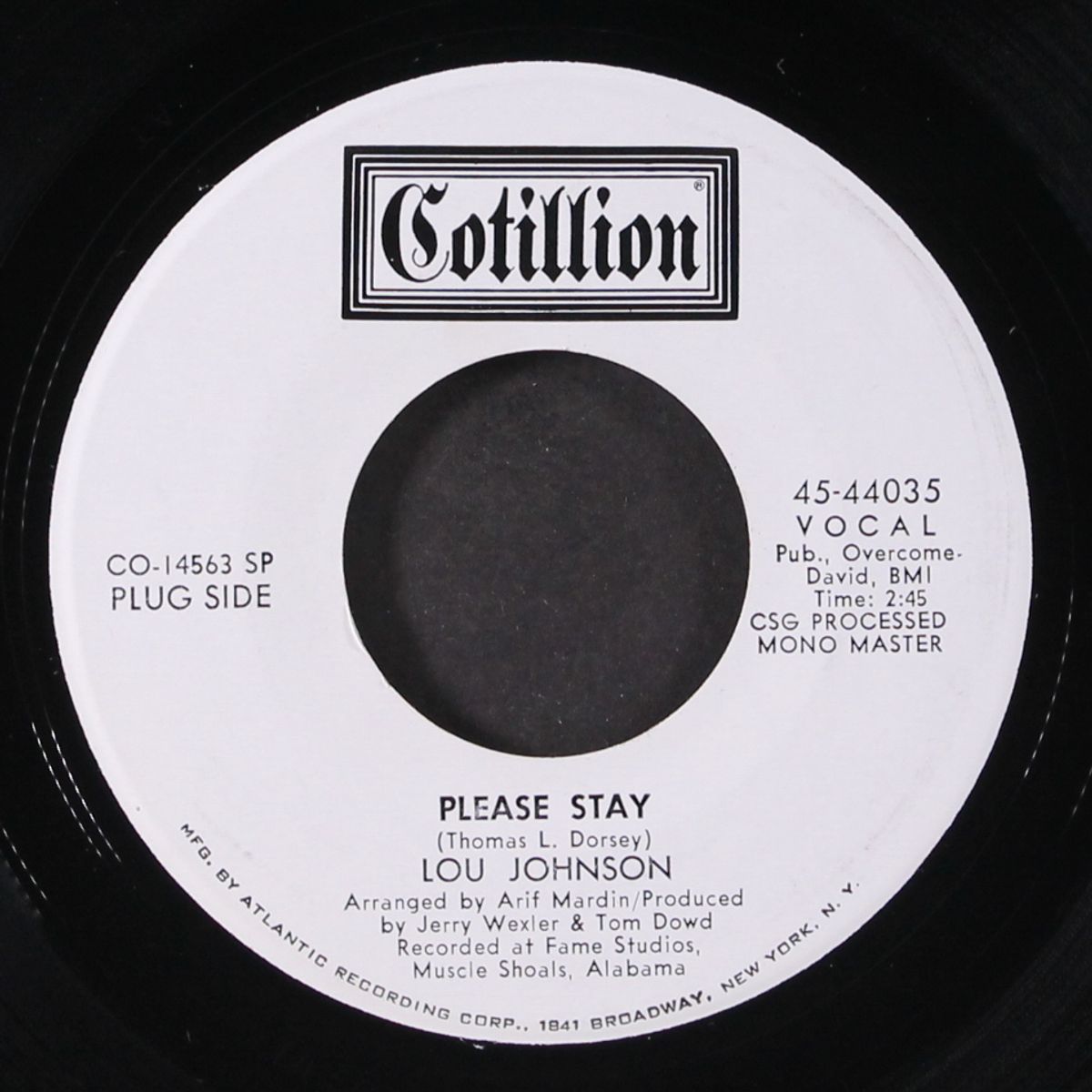 please stay / gypsy woman by LOU JOHNSON