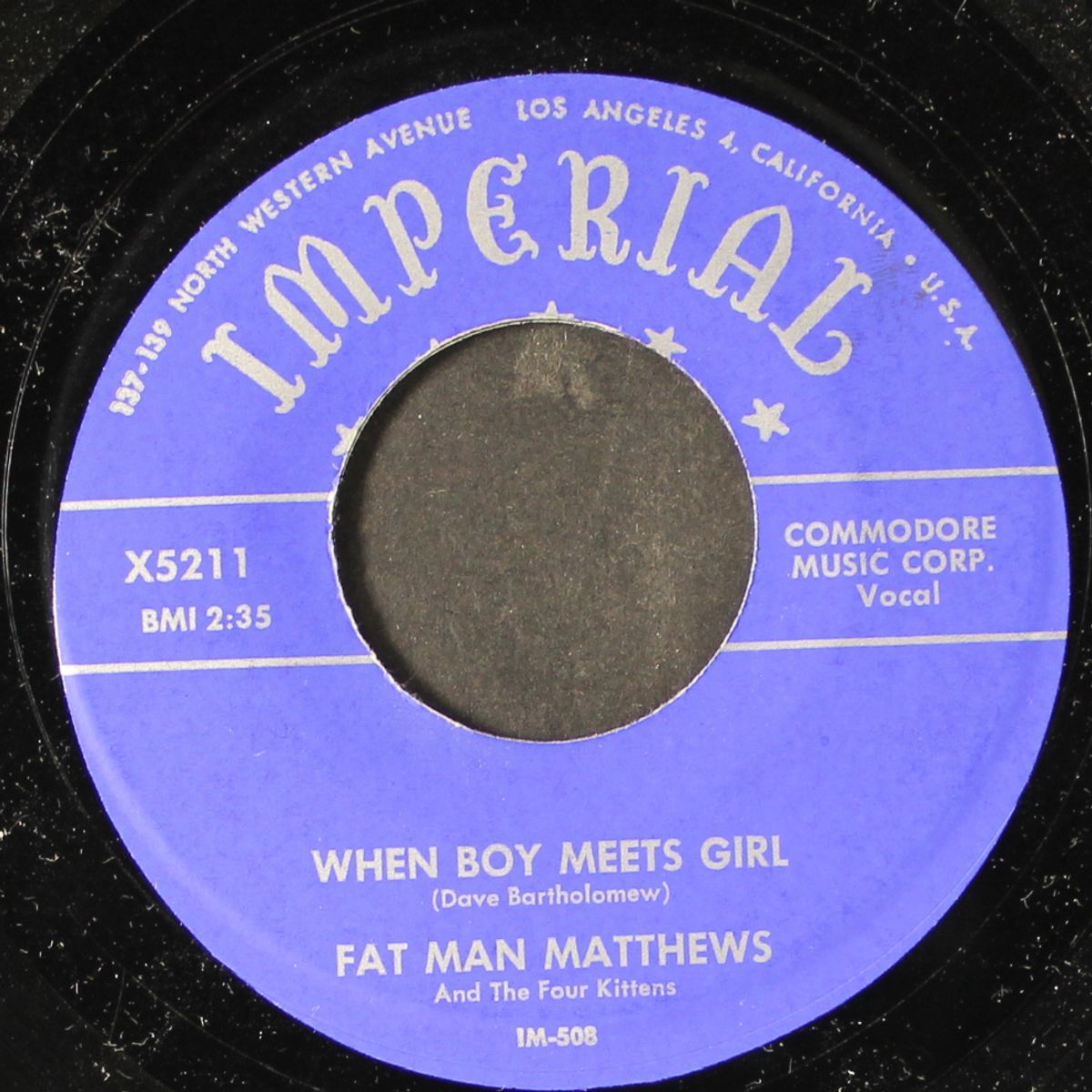later baby / when boy meets girl by FAT MAN MATTHEWS & FOUR KITTENS