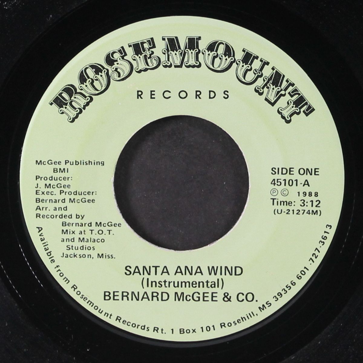 the time is right / santa ana wind by BERNARD MCGEE & CO.
