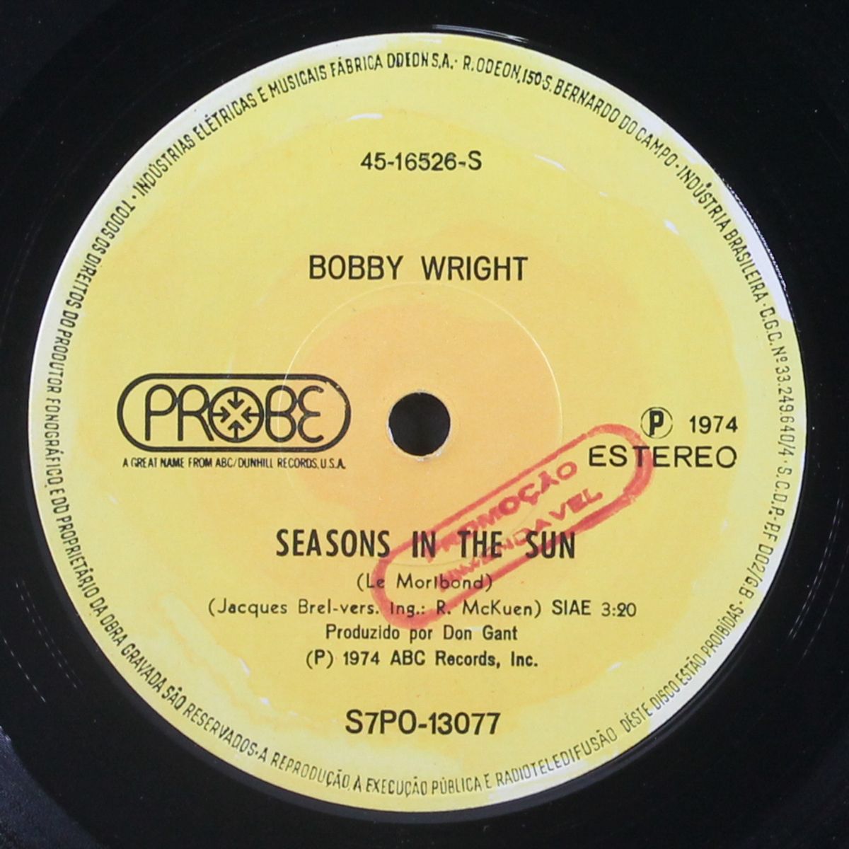 seasons in the sun by BOBBY WRIGHT