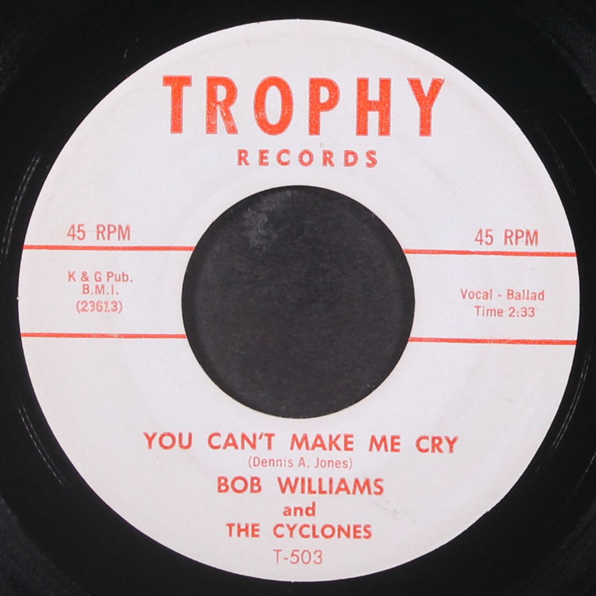 you can't make me cry / aftermath by BOB WILLIAMS & CYCLONES