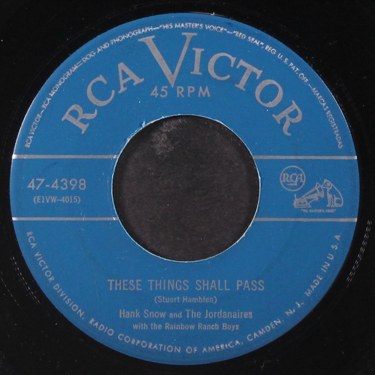these things shall pass by HANK SNOW & JORDANAIRES