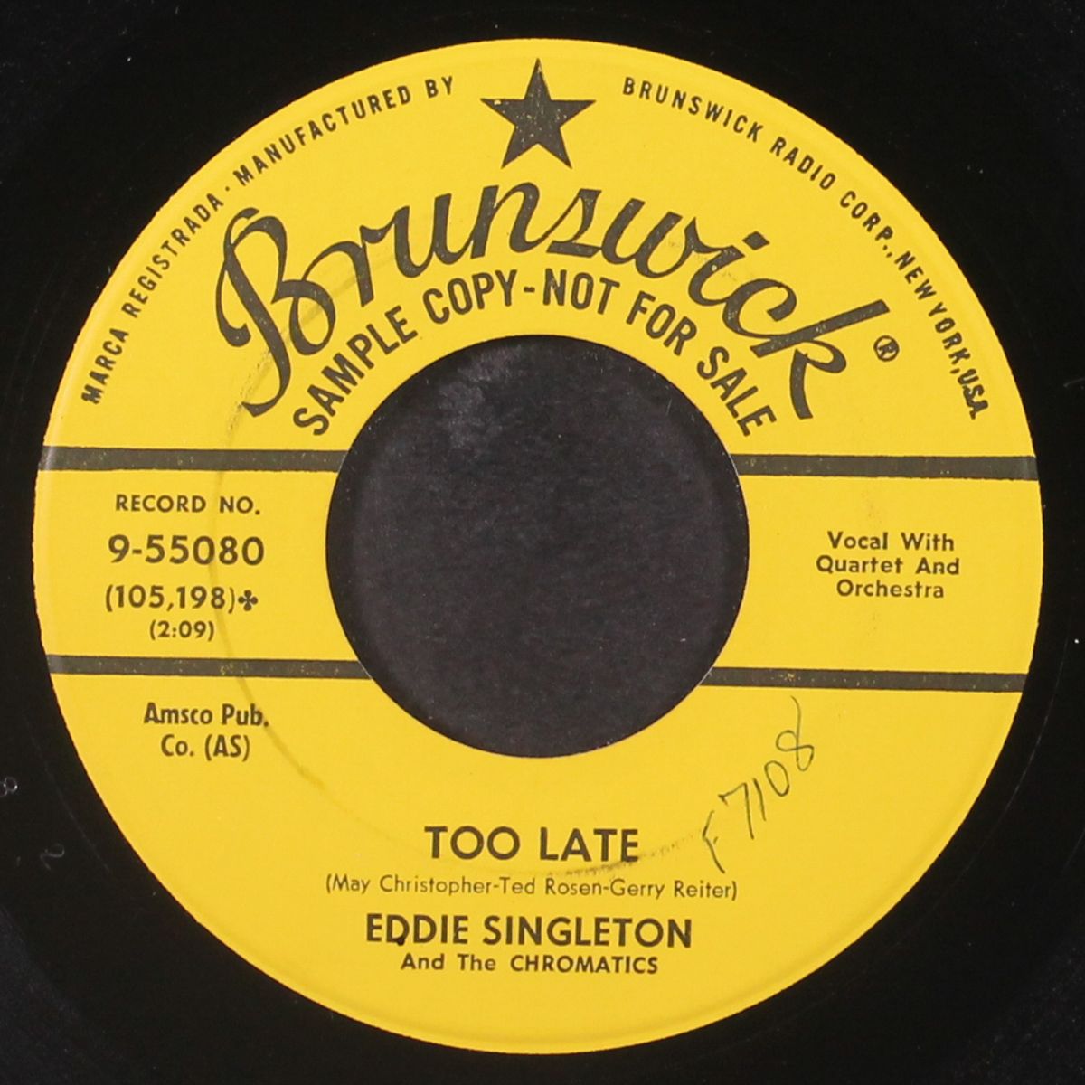 too late / my heart let me be free by EDDIE SINGLETON & CHROMATICS