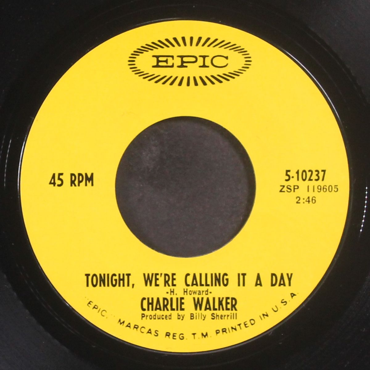 i wouldn't take her to a dogfight / tonight, we're calling it a day by CHARLIE WALKER