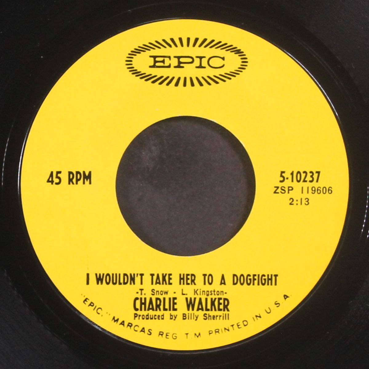 i wouldn't take her to a dogfight / tonight, we're calling it a day by CHARLIE WALKER
