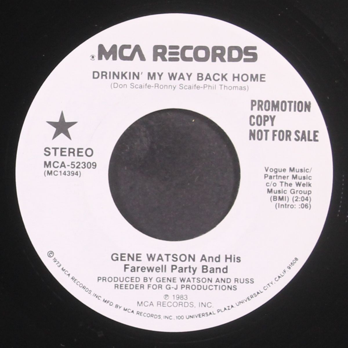 drinkin' my way back home by GENE WATSON