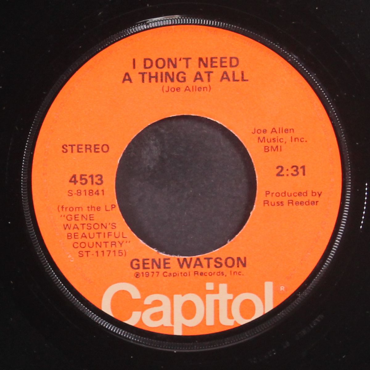 i don't need a thing at all by GENE WATSON