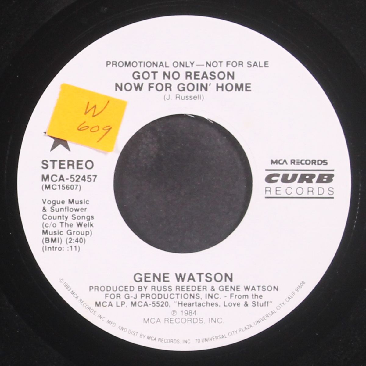 got no reason now for goin' home / same by GENE WATSON