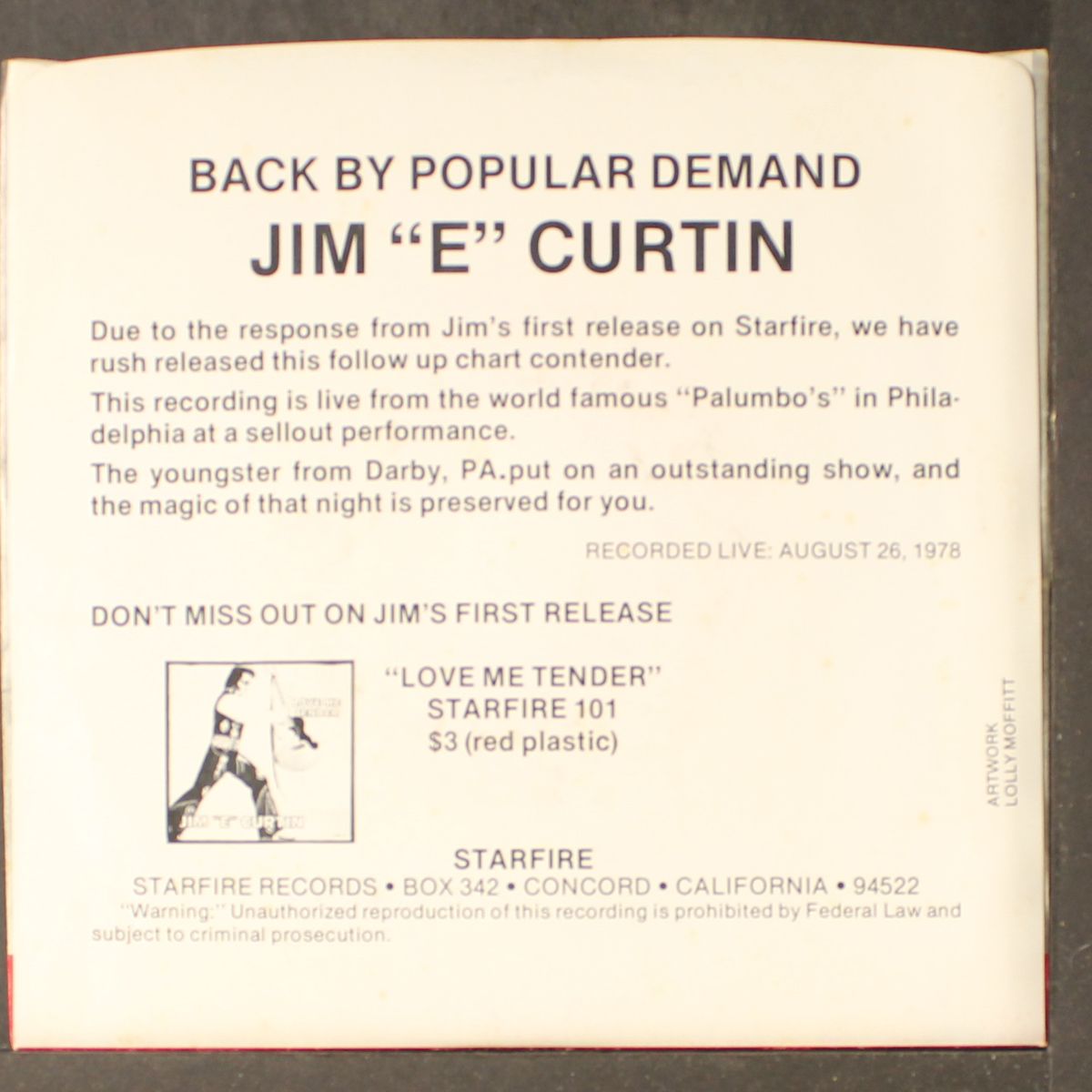 it's now or never by JIM 'E' CURTIN