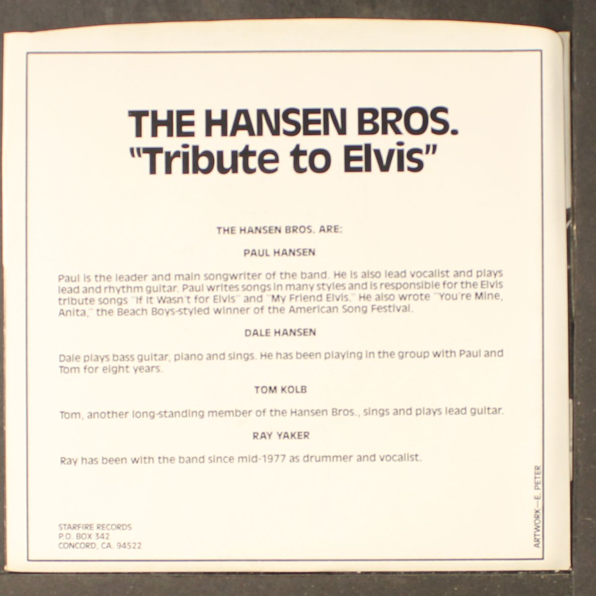 tribute to elvis by HANSEN BROTHERS